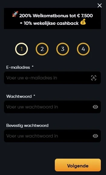 instant casino register